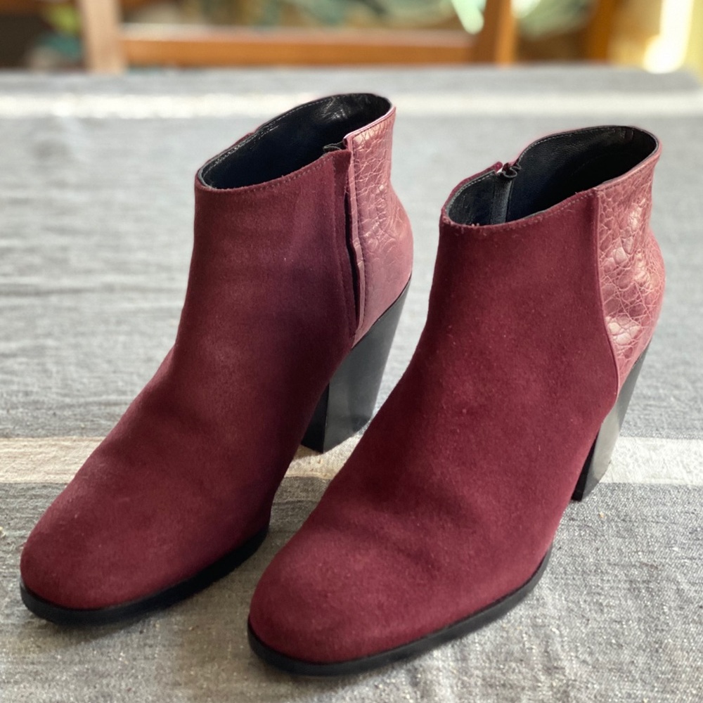 Rachel Comey wine colored Mars booties